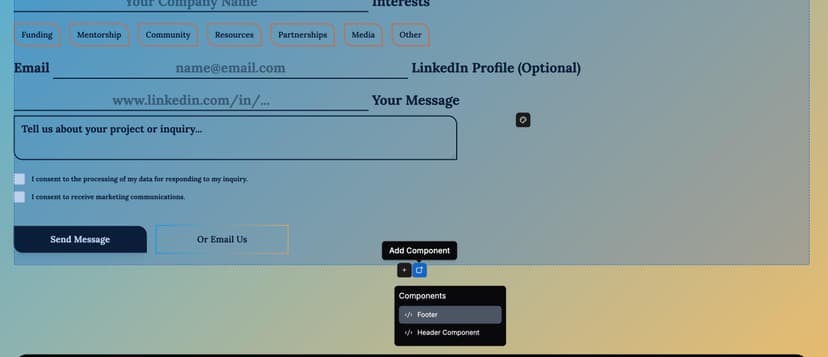 Inserting a Footer Component