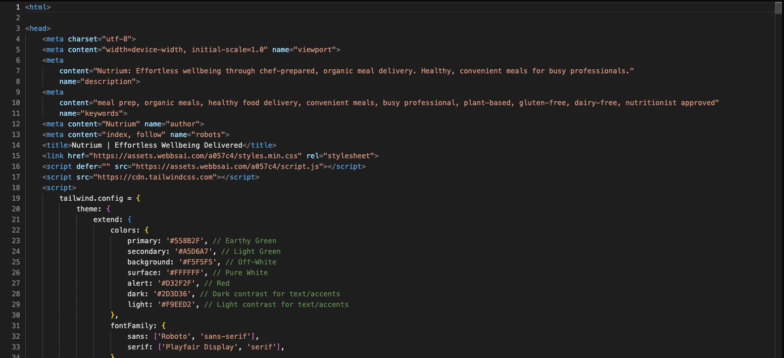 Screenshot showing the WebbsAI interface with an integrated code editor displaying HTML, CSS, and JS